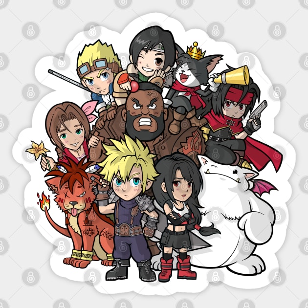 Final Fantasy 7 Chibi Team Sticker by Free2rocknroll